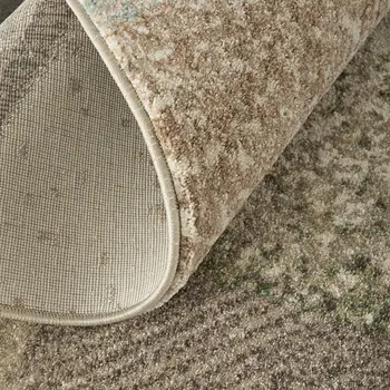 5' X 8' Ivory Blue And Green Checkered Area Rug