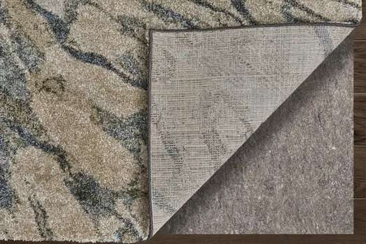 5' X 8' Gray Green And Ivory Abstract Area Rug