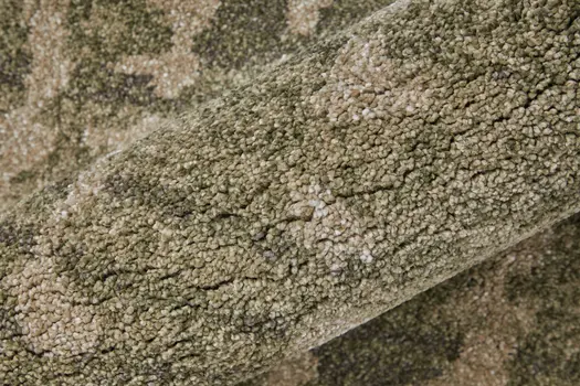 5' X 8' Green And Tan Abstract Area Rug