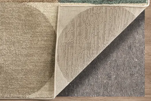 5' X 8' Ivory Brown And Blue Checkered Area Rug