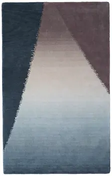 5' X 8' Taupe Blue And Tan Geometric Hand Tufted Area Rug
