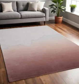 5' X 8' Pink And Ivory Ombre Hand Tufted Area Rug