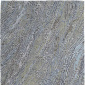 5' X 8' Blue Green And Gray Abstract Hand Tufted Area Rug