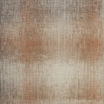 5' X 8' Ivory Taupe And Pink Abstract Area Rug