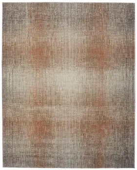 5' X 8' Ivory Taupe And Pink Abstract Area Rug