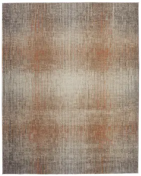 5' X 8' Ivory Taupe And Pink Abstract Area Rug