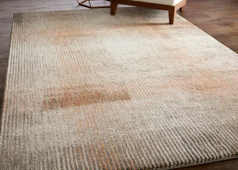 5' X 8' Ivory Taupe And Pink Abstract Area Rug