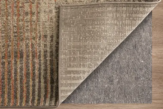 5' X 8' Ivory Taupe And Pink Abstract Area Rug