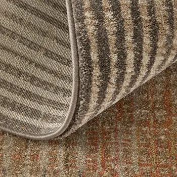 5' X 8' Ivory Taupe And Pink Abstract Area Rug
