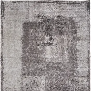 5' X 8' Gray Black And Taupe Abstract Distressed Area Rug