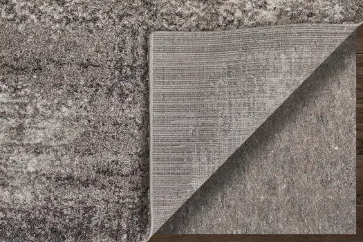 5' X 8' Gray Black And Taupe Abstract Distressed Area Rug