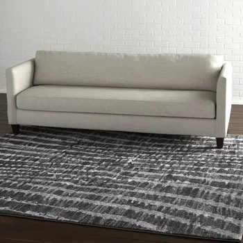 5' X 8' Black Gray And Ivory Abstract Area Rug