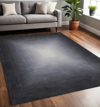 5' X 8' Black White And Gray Abstract Hand Tufted Area Rug