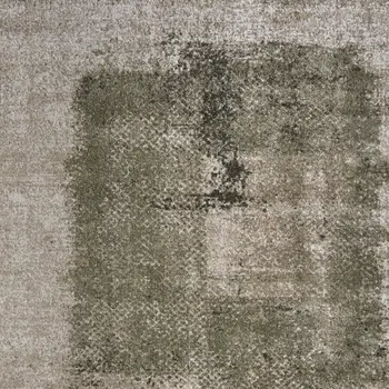 5' X 8' Green And Tan Abstract Distressed Area Rug