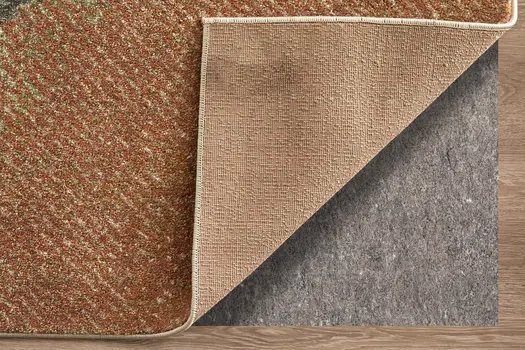 5' X 8' Brown Tan And Blue Abstract Distressed Area Rug