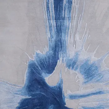 5' X 8' Blue And Gray Abstract Hand Tufted Area Rug