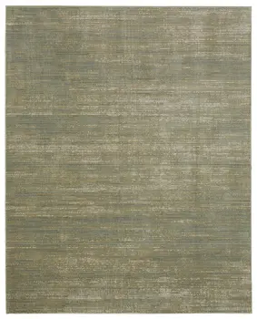 5' X 8' Green And Tan Area Rug