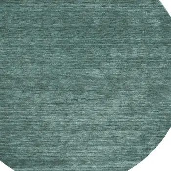 8' Green And White Hand Woven Round Rug