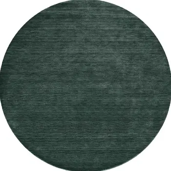 8' Green Hand Woven Round Rug
