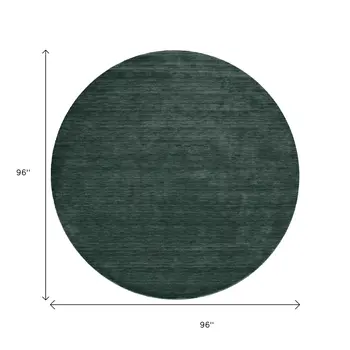 8' Green Hand Woven Round Rug