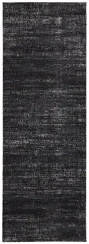 8' Black Silver And Gray Runner Rug