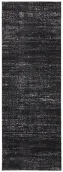 8' Black Silver And Gray Runner Rug
