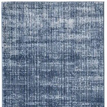 8' Blue And Silver Runner Rug