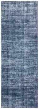8' Blue And Silver Runner Rug