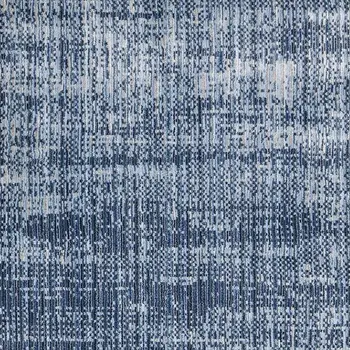 8' Blue And Silver Runner Rug