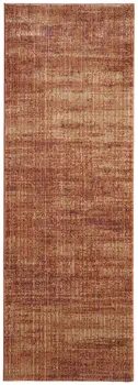 8' Brown Red And Tan Runner Rug