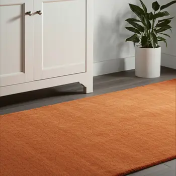 8' Orange Hand Woven Runner Rug
