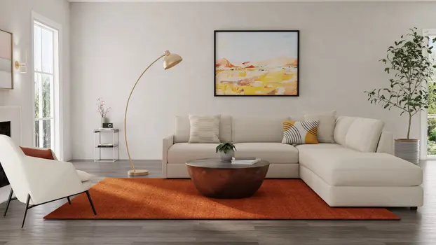 8' Orange Hand Woven Runner Rug