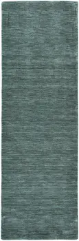 8' Green And White Hand Woven Runner Rug