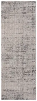 8' Gray Ivory And Taupe Runner Rug