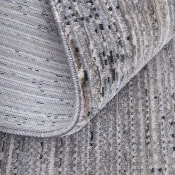 8' Gray Ivory And Taupe Runner Rug