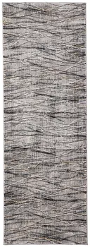 8' Gray Ivory And Tan Abstract Runner Rug