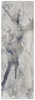 8' Taupe Brown And Black Abstract Runner Rug