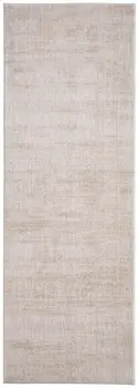 8' Ivory And Silver Runner Rug