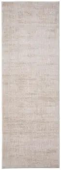 8' Ivory And Silver Runner Rug