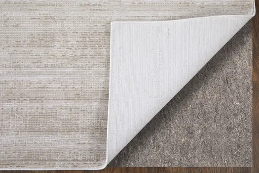 8' Ivory And Silver Runner Rug