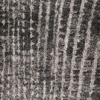 8' Black Gray And Ivory Abstract Runner Rug