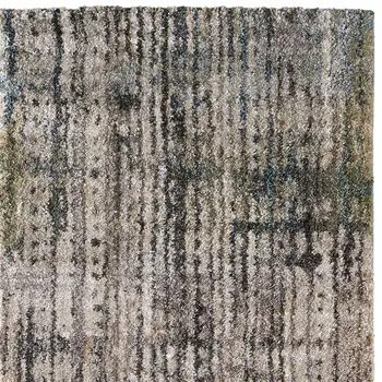 8' Gray Black And Ivory Abstract Distressed Runner Rug