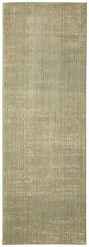 8' Green And Tan Runner Rug