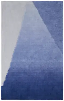 8' X 10' Blue And Gray Geometric Hand Tufted Area Rug