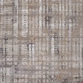 8' X 10' Brown Tan And Ivory Abstract Distressed Area Rug