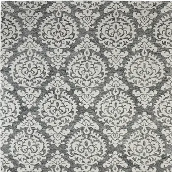 8' X 10' Gray Ivory And Black Floral Hand Tufted Area Rug