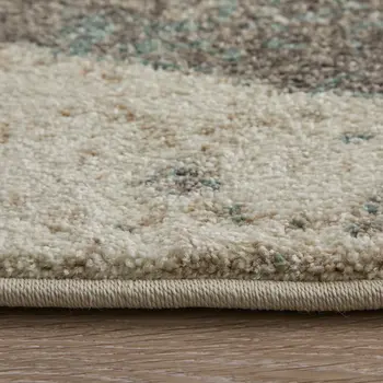 8' X 10' Ivory Blue And Green Checkered Area Rug