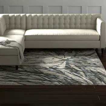 8' X 10' Gray Green And Ivory Abstract Area Rug