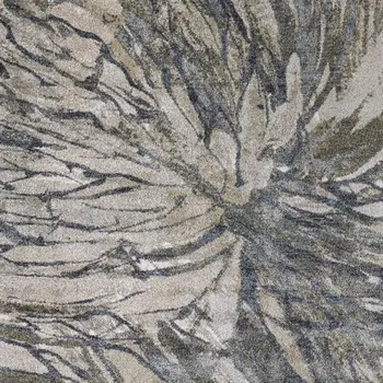8' X 10' Gray Green And Ivory Abstract Area Rug