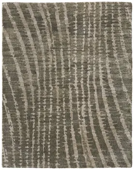 8' X 10' Green And Tan Abstract Area Rug